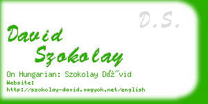 david szokolay business card